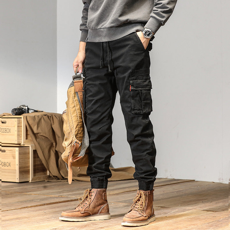 Herren Schmale Utility-Cargojogger aus Ripstop mit Elastikbund, Kordelzug und Mehrfachtaschen Nord Taschen