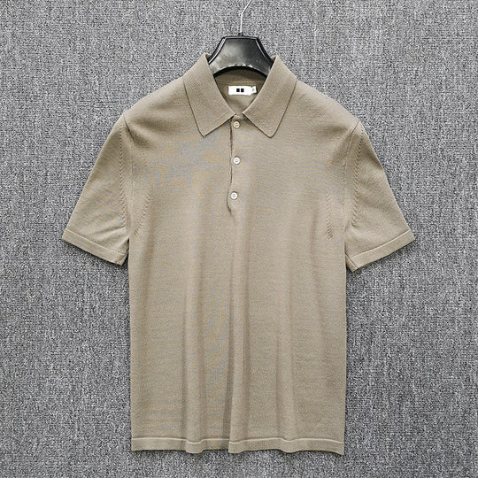 Herren Feinstrick Polohemd mit Kurzarm und feiner Knopfleiste Nord Taschen