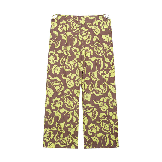 Damen Weite Palazzohose mit hohem Bund, Tunnelzug und floralem Allover-Print Nord Taschen