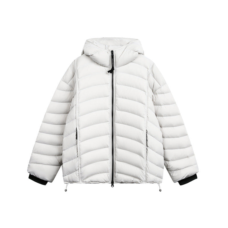 Damen Leichte Steppdaunenjacke mit Kapuze und verstellbarem Saum Nord Taschen