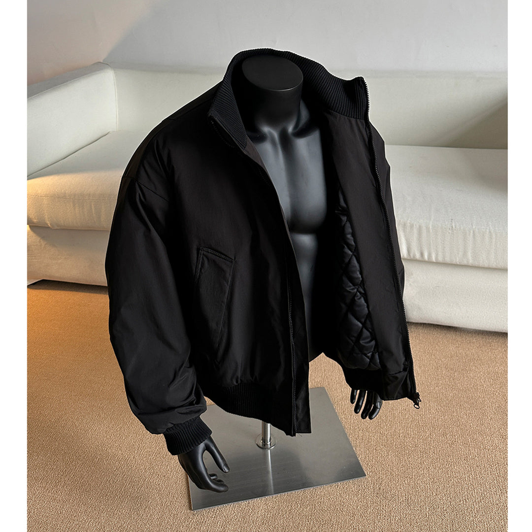 Herren Oversized Stepp-Bomber mit hoher Rippenkragenkonstruktion und verdecktem Reißverschluss Nord Taschen