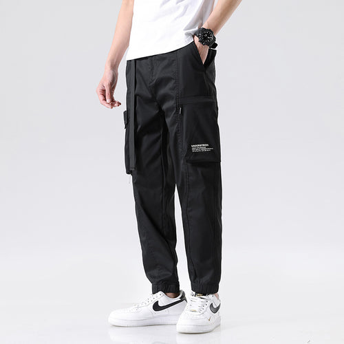 Herren Leichte Utility-Cargohose im Joggerstil mit integriertem Gürtelband und Reißverschlusstaschen Nord Taschen