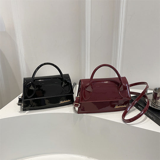 Damen stilvolle Lackleder-Handtasche mit abnehmbarem Trageriemen Nord Taschen