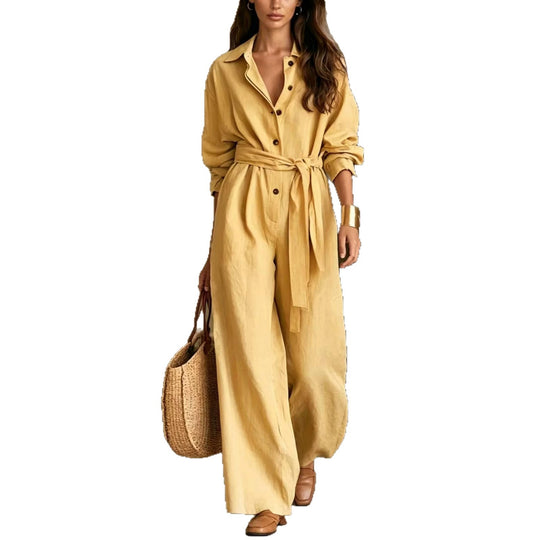 Damen Elegantes Hemdkleid mit Taillengürtel Nord Taschen