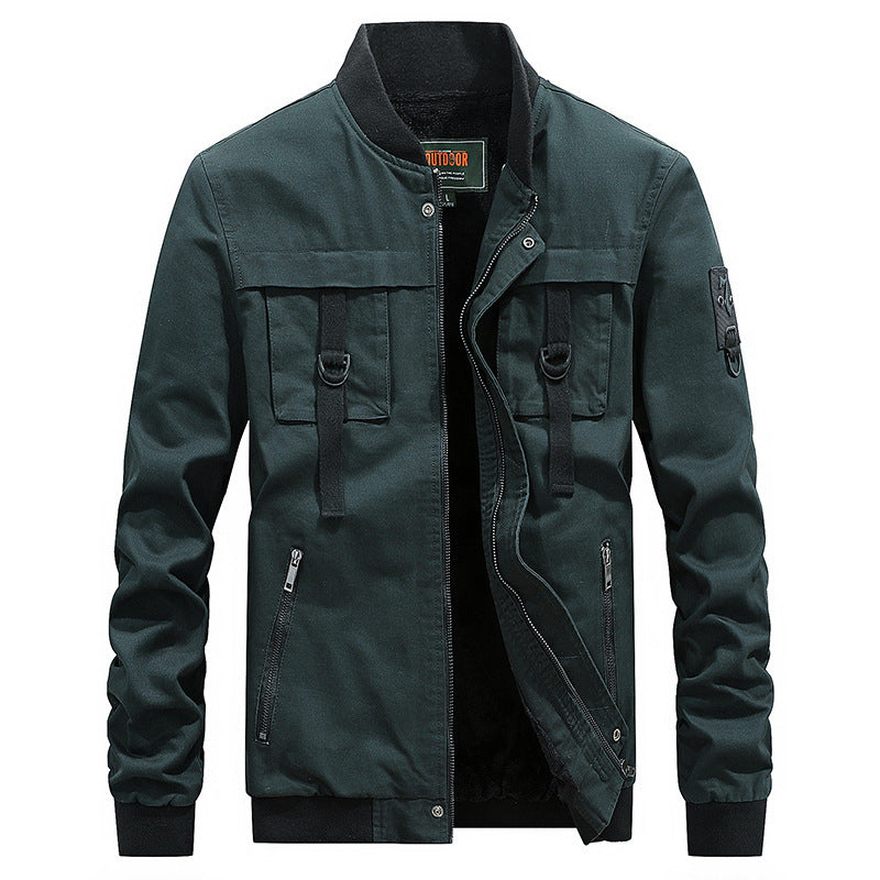 Herren Utility-Fieldjacke mit Stehkragen, D-Ring-Details und Reißverschlusstaschen Nord Taschen