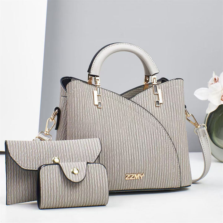 Damen Designer-Handtasche mit strukturiertem Obermaterial und abnehmbarer Mini-Clutch Nord Taschen