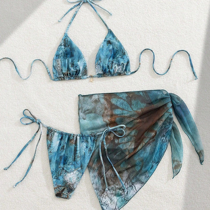 Damen Triangel-Bikini mit floralem Design