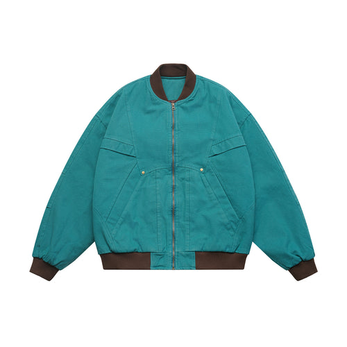Unisex Leicht wattierte Oversize-Bomberjacke mit rippenkragen und diagonal eingesetzten Taschen Nord Taschen