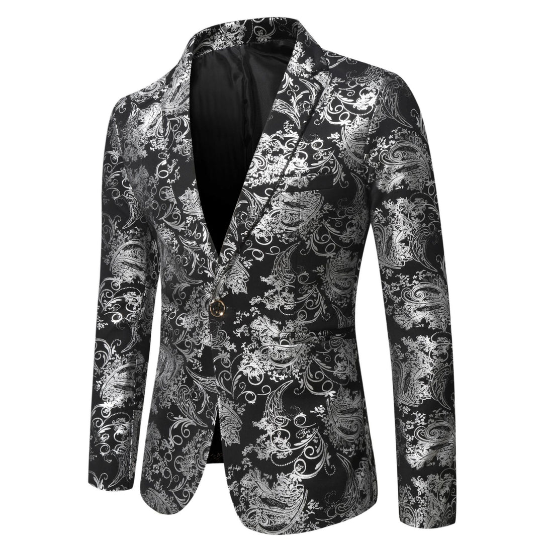 Herren Jacquard-Sakko im Smokingstil mit Schalkragen und einreihiger Knopfleiste Nord Taschen