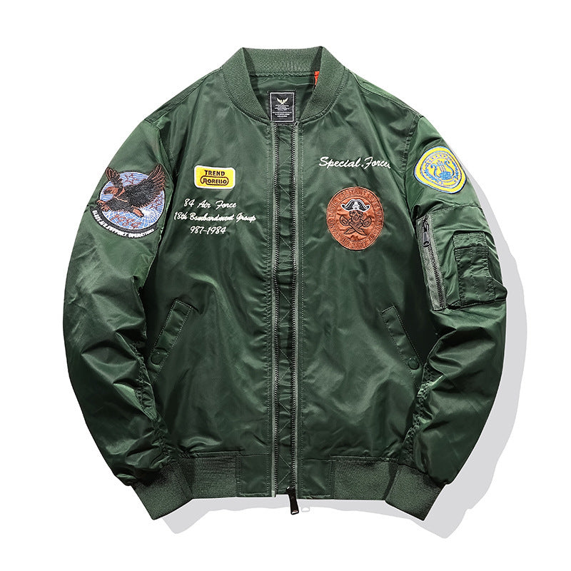 Herren Pilotenblouson mit Military‑Patches, Ärmeltasche und winddichter Nylon‑Optik Nord Taschen