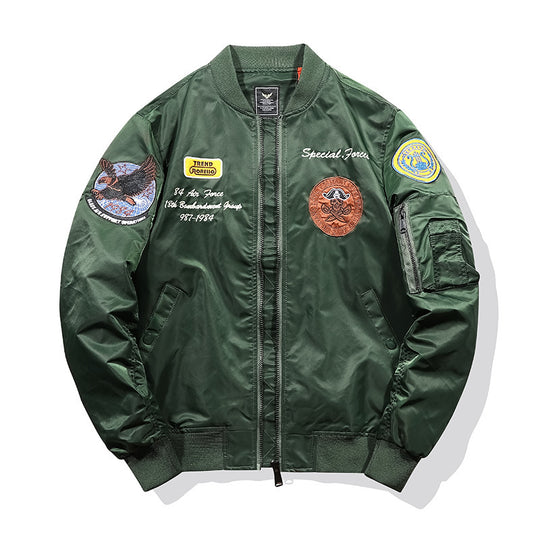 Herren Pilotenblouson mit Military‑Patches, Ärmeltasche und winddichter Nylon‑Optik Nord Taschen