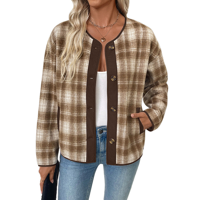 Damen Fleecejacke im karomuster Nord Taschen