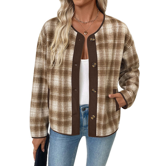 Damen Fleecejacke im karomuster Nord Taschen