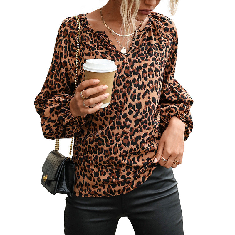 Damen Bluse mit Leopardenmuster Nord Taschen