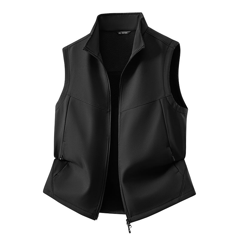Damen Ärmellose Softshell-Weste mit Stehkragen, Stretchfutter und Zweiwege-Reißverschluss Nord Taschen