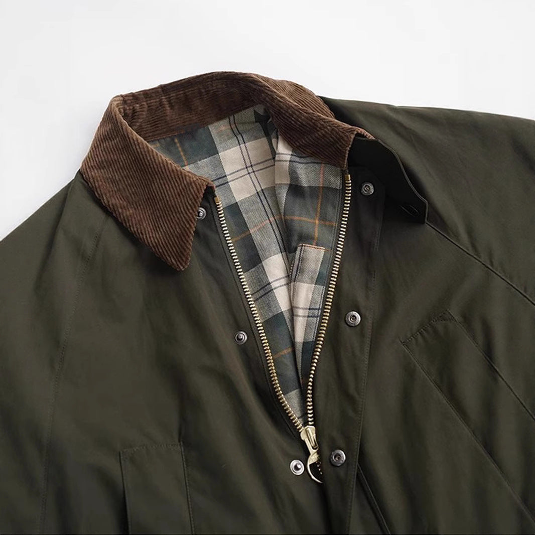 Damen wasserabweisende Oversize-Fieldjacke mit Cordkragen und aufgesetzten Pattentaschen Nord Taschen