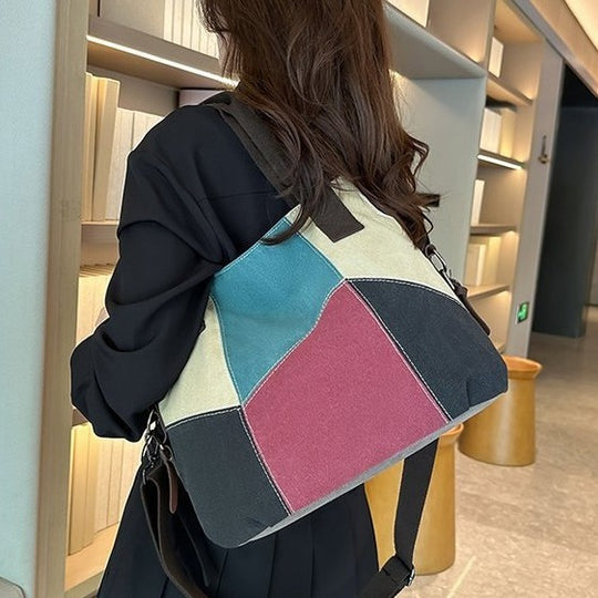 Damen modische Umhängetasche mit angesagtem Patchwork-Design Nord Taschen