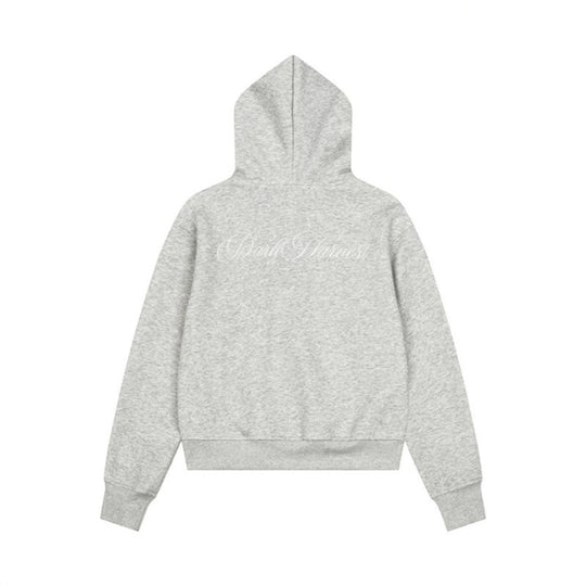 Damen Kapuzen-Sweatjacke mit durchgehendem Reißverschluss, dekorativer Kordel-Ösenverzierung und Military-Detail Nord Taschen