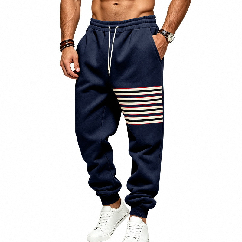 Herren Jogginghose mit seitlichem Streifen-Panel, elastischem Bund und Rippbündchen Nord Taschen