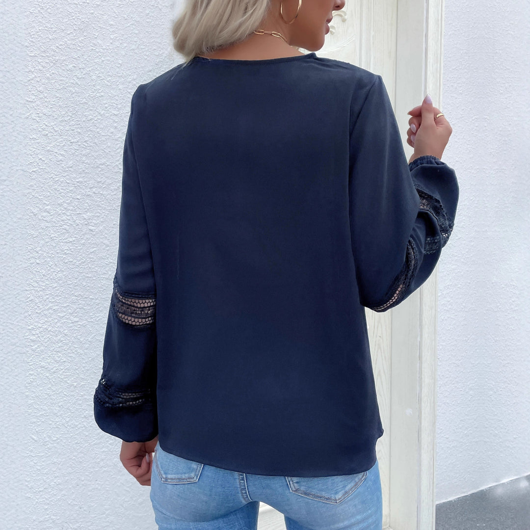 Damen Elegante Bluse mit Spitzendetails Nord Taschen