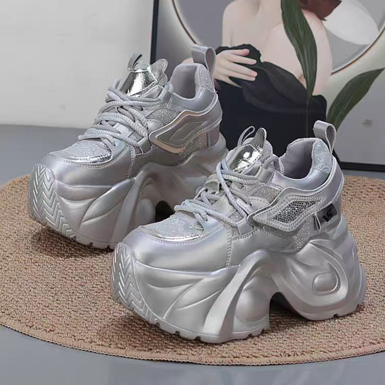 Damen Plateau Sneakers mit atmungsaktiver Mesh-Oberfläche und komfortabler Dämpfung Nord Taschen