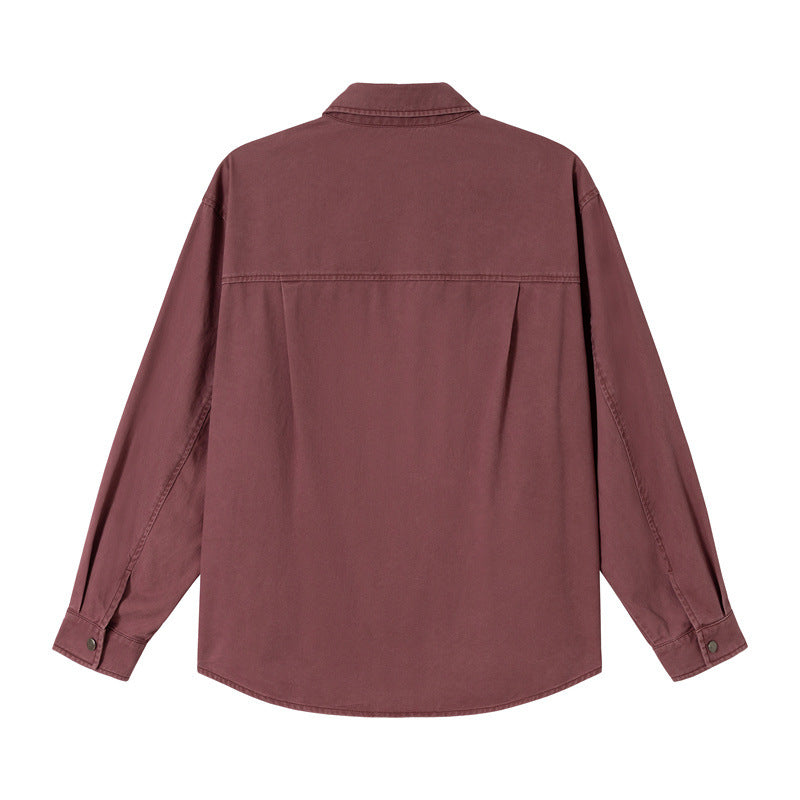 Damen Relaxed-Hemdenjacke aus Baumwoll-Twill mit asymmetrischer Brusttasche Nord Taschen