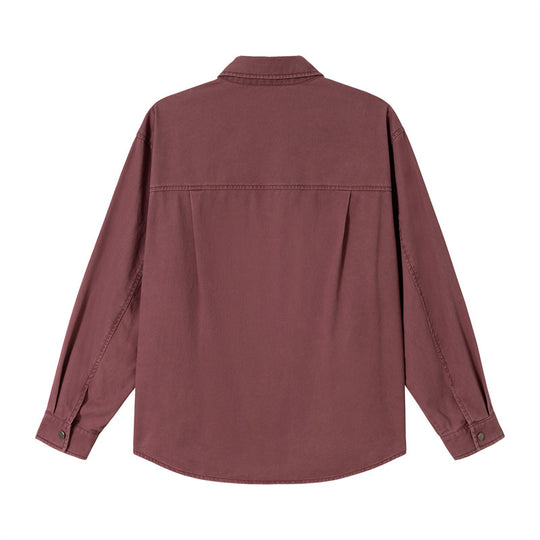 Damen Relaxed-Hemdenjacke aus Baumwoll-Twill mit asymmetrischer Brusttasche Nord Taschen