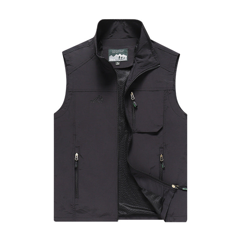 Herren Outdoor-Utility-Weste mit Mesh-Futter, wasserabweisender Nylonoberfläche und Multifunktionstaschen Nord Taschen