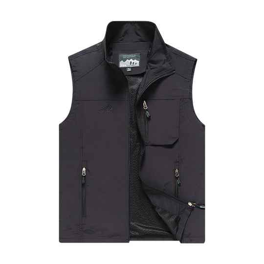 Herren Outdoor-Utility-Weste mit Mesh-Futter, wasserabweisender Nylonoberfläche und Multifunktionstaschen Nord Taschen