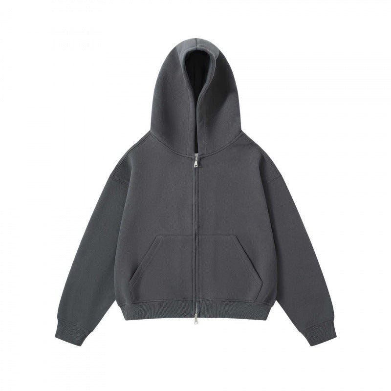 Unisex Oversize Kapuzenzipjacke aus schwerer Sweatqualität mit Zwei-Wege-Reißverschluss und Kängurutasche Nord Taschen