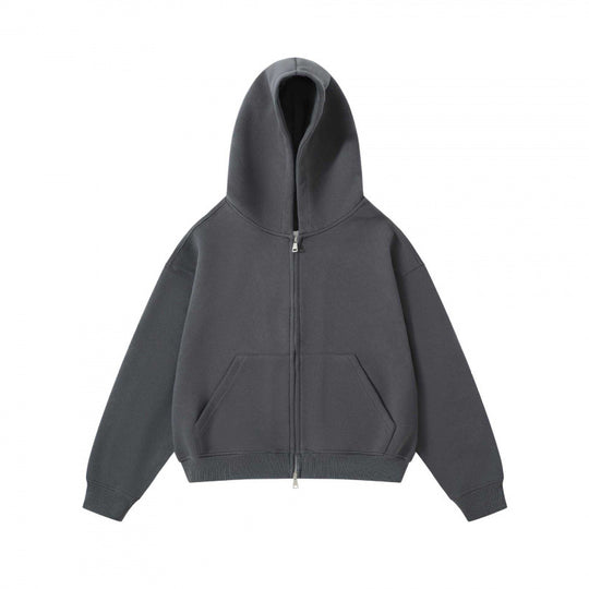 Unisex Oversize Kapuzenzipjacke aus schwerer Sweatqualität mit Zwei-Wege-Reißverschluss und Kängurutasche Nord Taschen