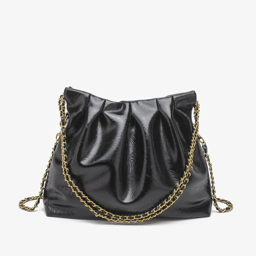 Damen Umhängetasche mit elegantem Plissee-Design und schimmerndem Kettenriemen Nord Taschen