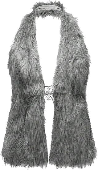 Damen Ärmelloses Cropped-Kunstpelz-Set mit Minirock und flauschigen Stulpen Nord Taschen