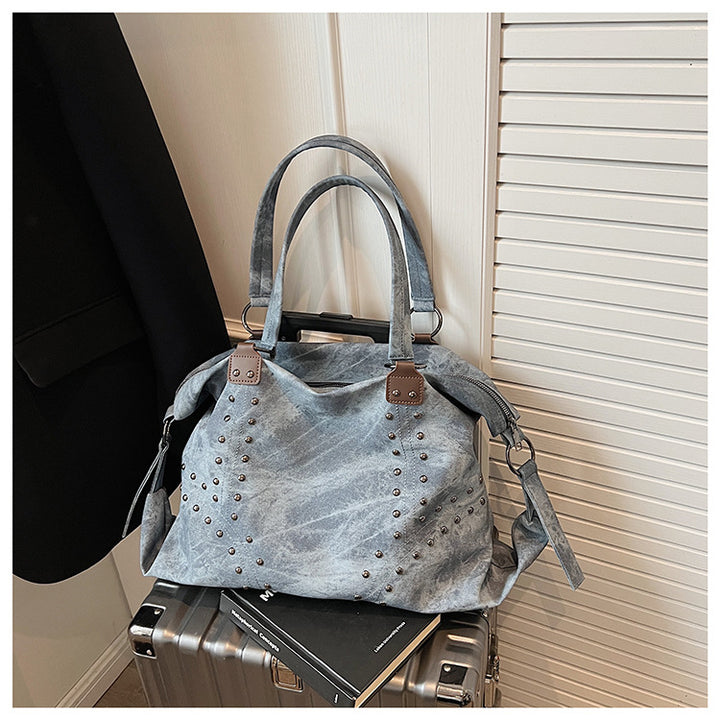 Damen modische Shopper-Tasche aus strapazierfähigem Material mit Nieten Nord Taschen