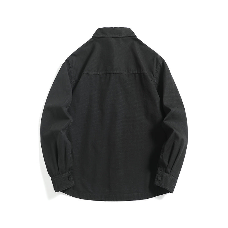 Herren Ripstop-Overshirt mit Druckknopfleiste, geradem Schnitt und Brusttasche Nord Taschen