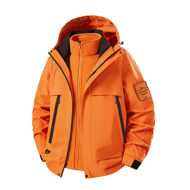 Herren multifunktionale Wasserfeste Softshell-Regenjacke mit abnehmbarer Fleece-Innenjacke Nord Taschen