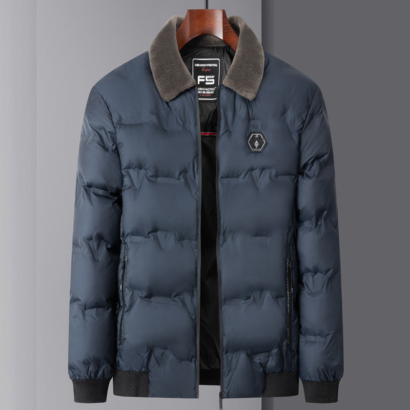 Herren gesteppte Thermojacke mit Kunstfellkragen winddicht wasserabweisend und mehreren Reißverschlusstaschen Nord Taschen