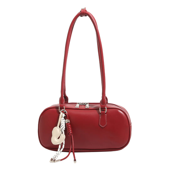 Damen Umhängetasche mit elegantem Herzanhänger und verstellbarem Trageriemen Nord Taschen