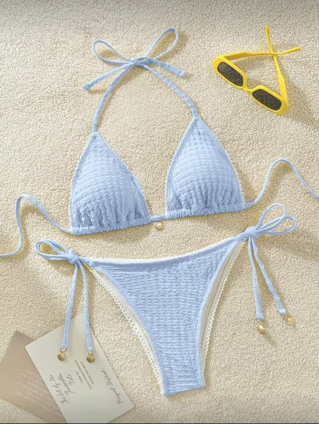 Damen Raffinierter Triangel-Bikini mit elegantem Rüschendesign