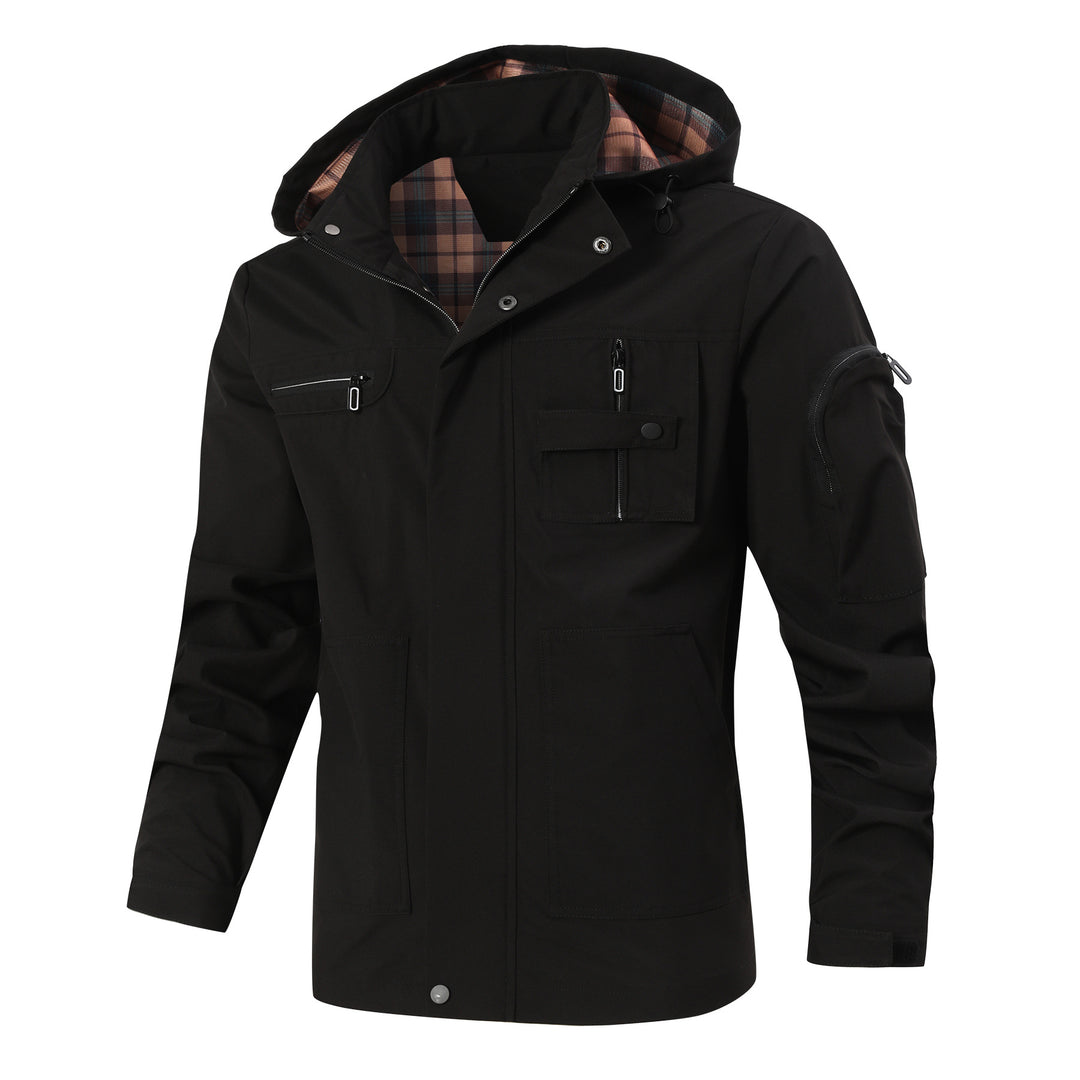 Herren Wasserabweisender Softshell-Parka mit Kapuze, reflektierenden Einsätzen und Multifunktionstaschen Nord Taschen