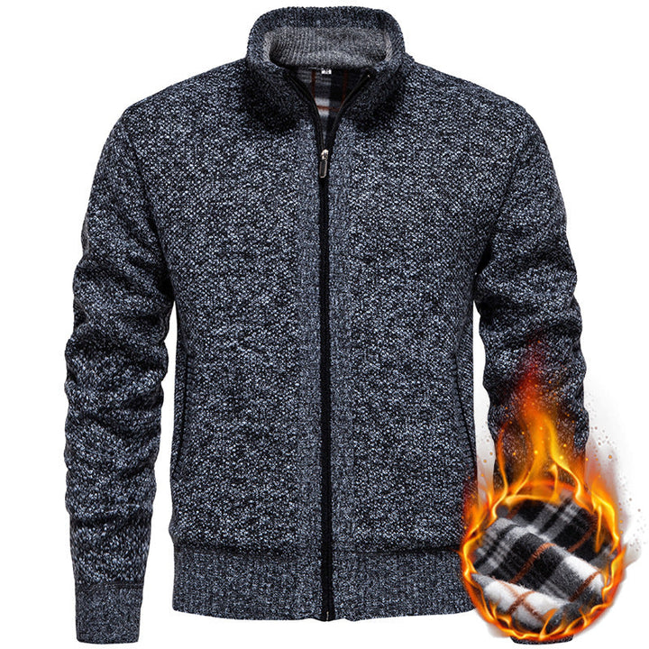 Herren Strickjacke mit hohem Kragen und praktischem Reißverschluss Nord Taschen
