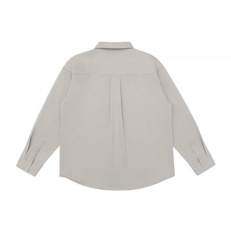 Unisex Oversize-Langarmhemd im Boxy-Cut mit Brusttasche und gerundetem Saum Nord Taschen