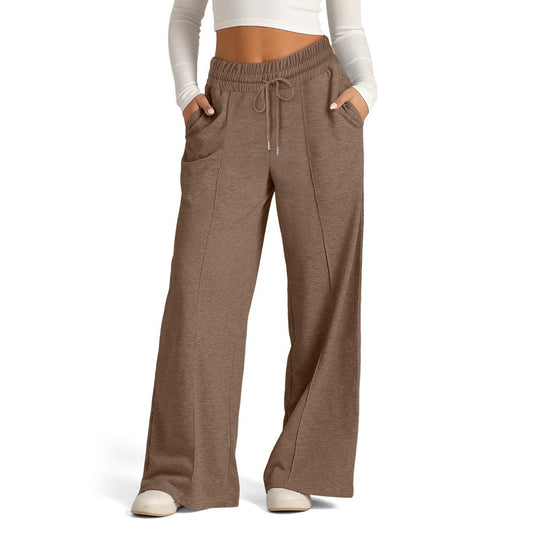Damen Weit geschnittene Freizeithose mit elastischem Bund und praktischen Eingrifftaschen