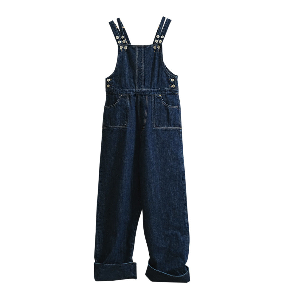 Damen Weite Denim-Latzhose im Baggy-Stil mit verstellbaren Trägern Nord Taschen