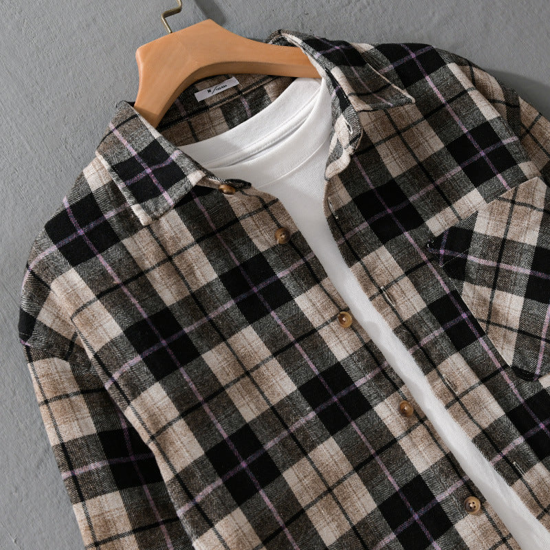 Herren Karo‑Flanell Überhemd Nord Taschen