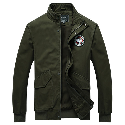 Herren Canvas-Fieldjacke im Bomberstil mit Stehkragen, Taschenklappen und elastischen Bündchen Nord Taschen