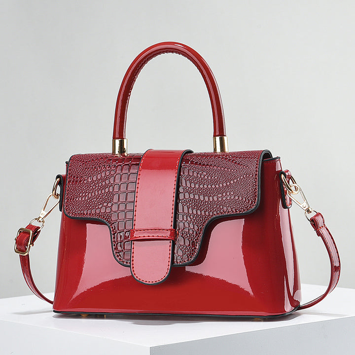 Damen Handtasche im raffinierten Krokodil-Look mit abnehmbarem Schultergurt Nord Taschen