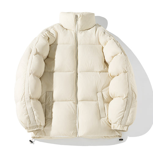 Unisex Oversize-Pufferjacke mit hohem Stehkragen, seitlichen Armreißverschlüssen und Kordelzug Nord Taschen