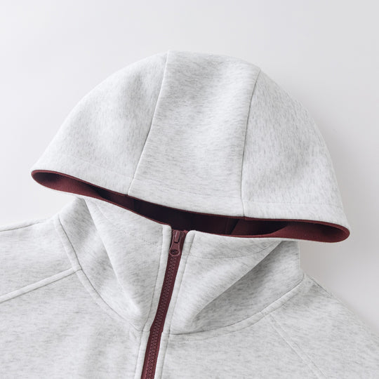 Herren Boxy-Kurz-Kapuzenjacke mit kontrastiertem Futter und durchgehendem Reißverschluss Nord Taschen