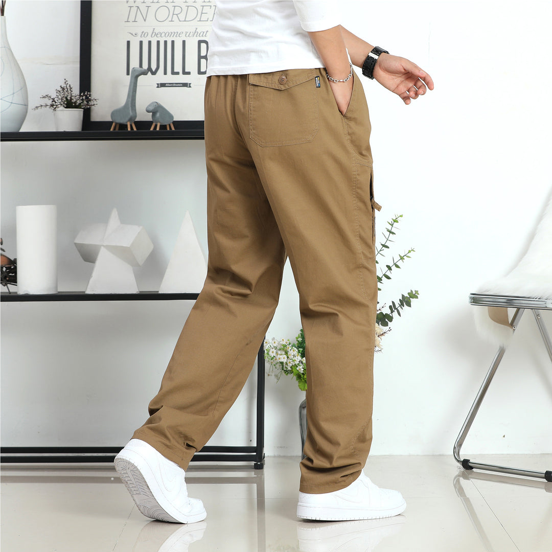 Herren Weite Utility-Cargohose mit elastischem Bund, seitlicher Reißverschlusstasche & vorgeformten Knieeinsätzen Nord Taschen